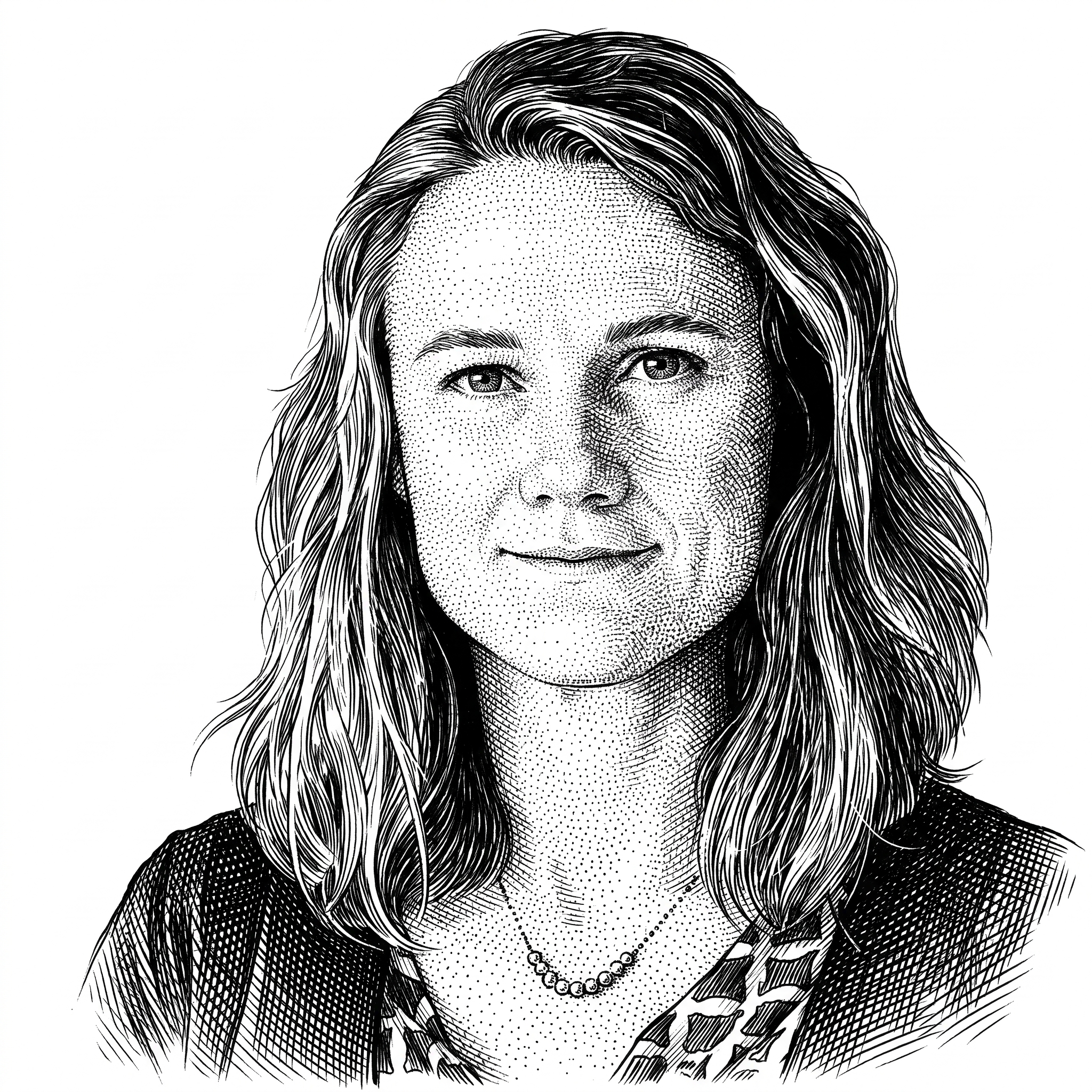 Hedcut portrait of Larissa Lane