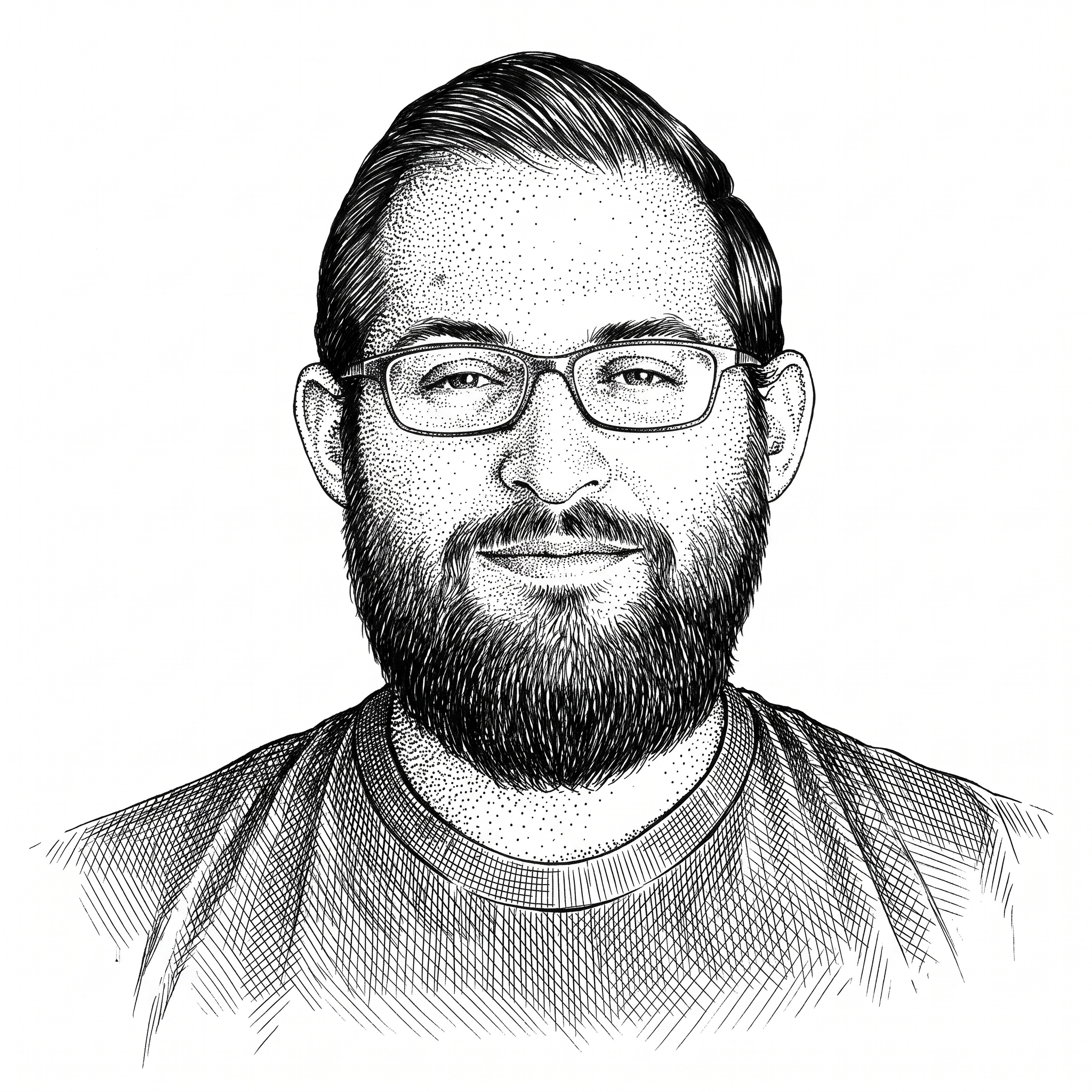 Hedcut portrait of Matt Gonzales